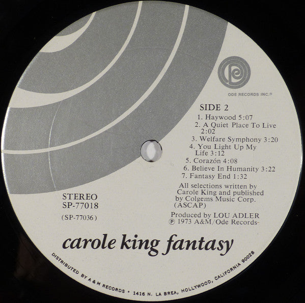 Carole King : Fantasy (LP, Album, Ter)