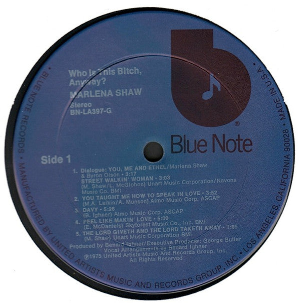 Marlena Shaw : Who Is This Bitch, Anyway? (LP, Album, Ter)