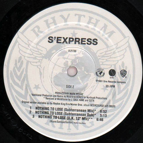 S'Express : Nothing To Lose (12", Maxi)