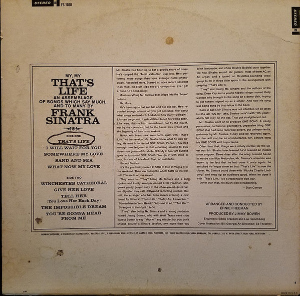 Frank Sinatra : That's Life (LP, Album, Club)