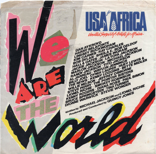 USA For Africa : We Are The World (7", Single, Styrene, Car)