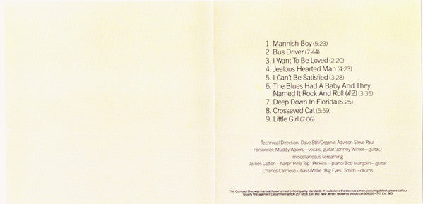 Muddy Waters : Hard Again (CD, Album, RE)