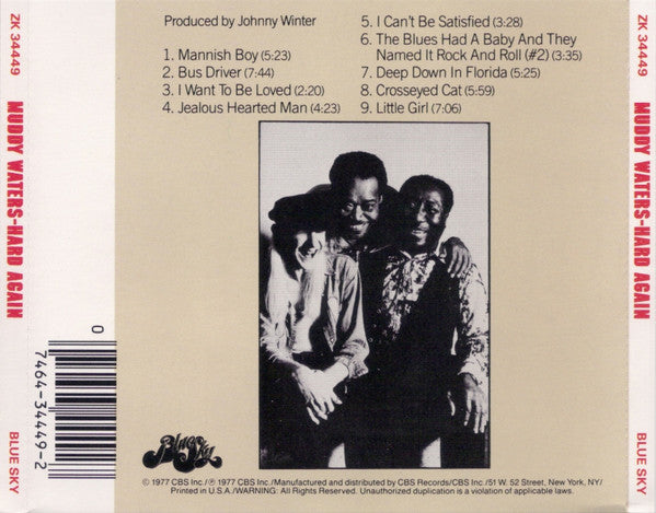 Muddy Waters : Hard Again (CD, Album, RE)