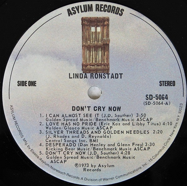 Linda Ronstadt : Don't Cry Now (LP, Album, San)