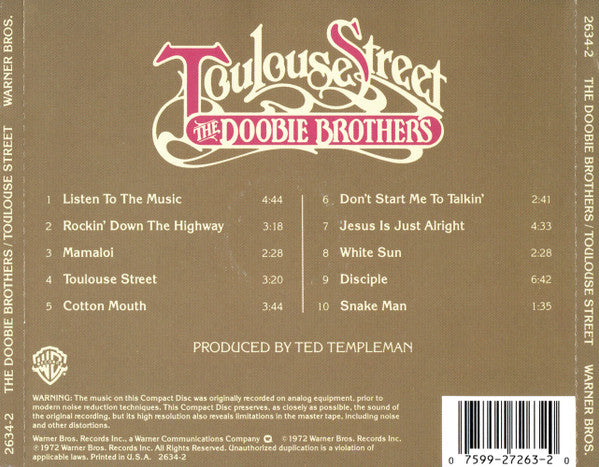 The Doobie Brothers : Toulouse Street (CD, Album, RE)
