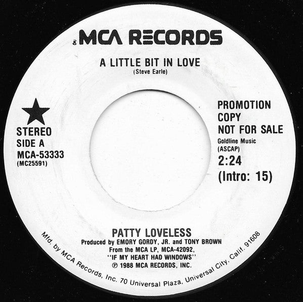 Patty Loveless : A Little Bit In Love (7", Single, Promo)