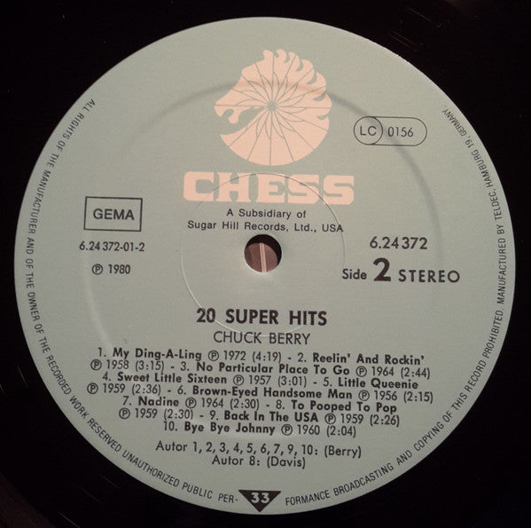 Chuck Berry : 20 Super Hits (LP, Comp)