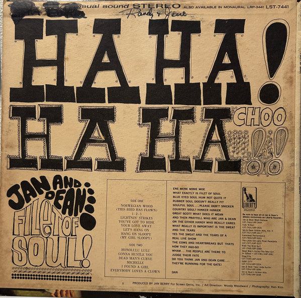 Jan & Dean : Filet Of Soul (LP, Album, Roc)