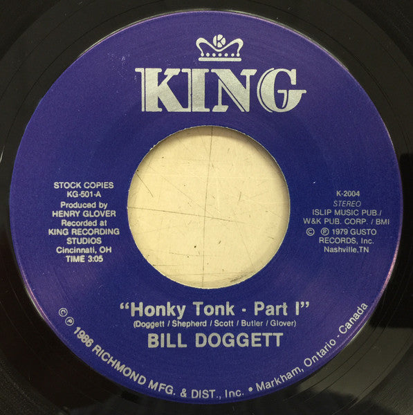 Bill Doggett : Honky Tonk (7", RE)