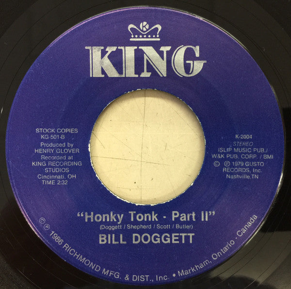 Bill Doggett : Honky Tonk (7", RE)