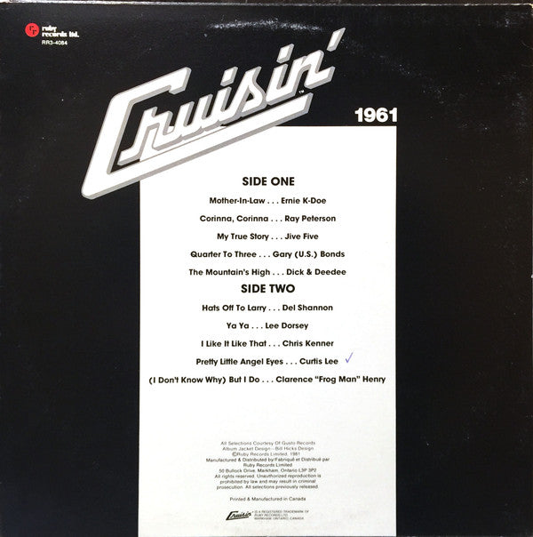 Various : Cruisin' 1961 (LP, Comp)