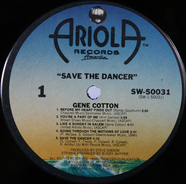 Gene Cotton : Save The Dancer (LP, Album, Ter)