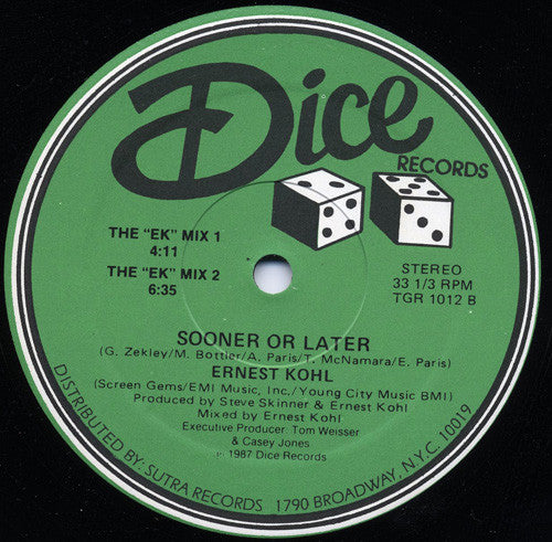 Ernest Køhl* : Sooner Or Later (Extended Dance Mix) (12")
