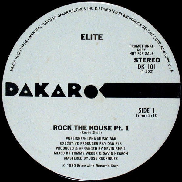 Elite : Rock The House (12", Promo)