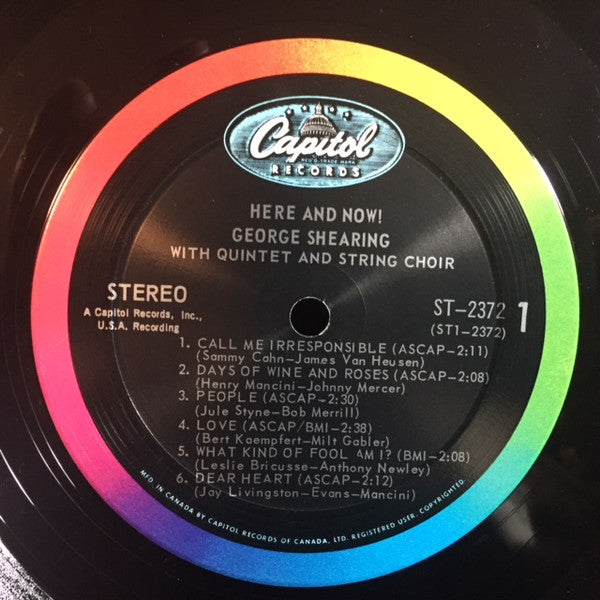 The George Shearing Quintet With String Choir* : Here & Now! (LP, Album)