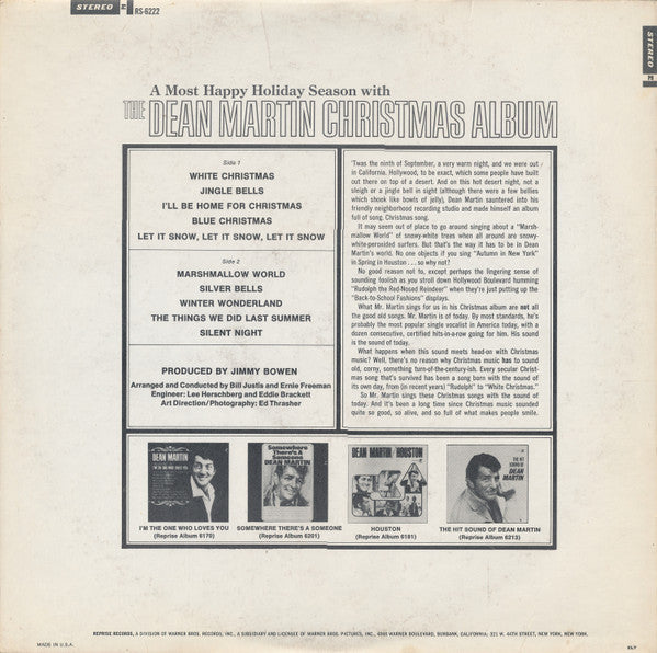 Dean Martin : The Dean Martin Christmas Album (LP, Album, RE)
