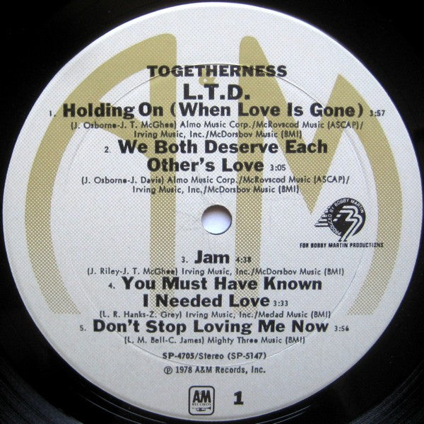 L.T.D. : Togetherness (LP, Album, Mon)