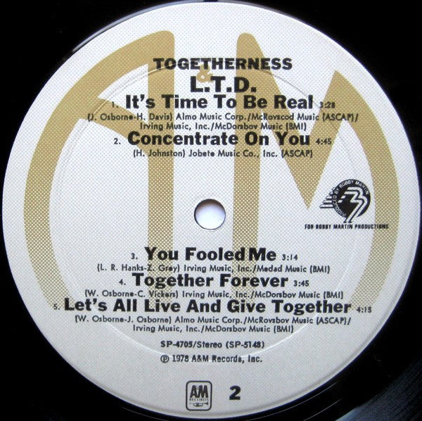 L.T.D. : Togetherness (LP, Album, Mon)