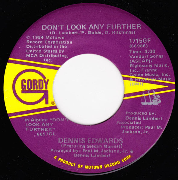 Dennis Edwards : Don't Look Any Further (7")