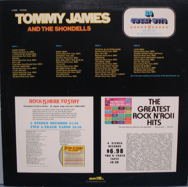 Tommy James & The Shondells : 26 Great Hits (2xLP, Comp)