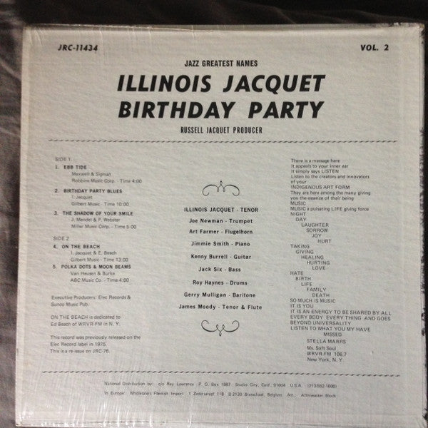 Illinois Jacquet : Birthday Party Vol. 2  (LP, RE)