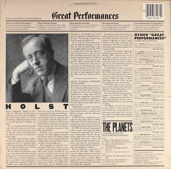 Holst* - Bernstein*, New York Philharmonic : The Planets (LP, Album, RM)