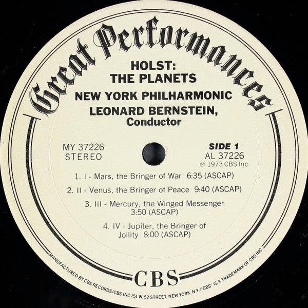 Holst* - Bernstein*, New York Philharmonic : The Planets (LP, Album, RM)
