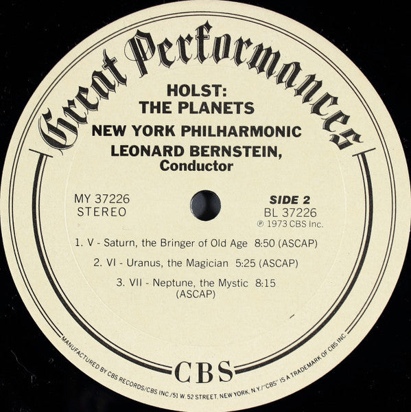 Holst* - Bernstein*, New York Philharmonic : The Planets (LP, Album, RM)