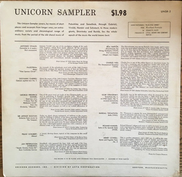 Various : Unicorn Sampler (LP, Smplr)