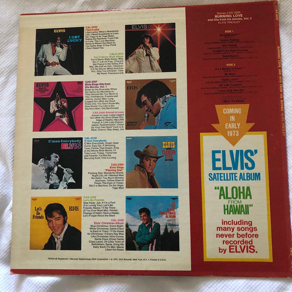 Elvis Presley : Burning Love And Hits From His Movies Vol. 2 (LP, Comp, Ind)