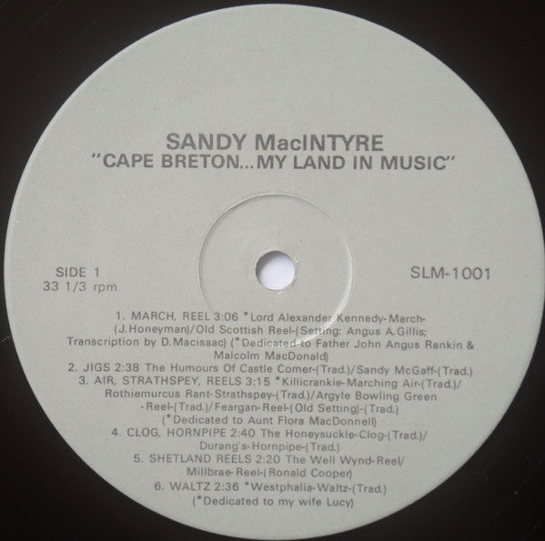 Sandy MacIntyre : Cape Breton....My Land In Music (LP, Album)
