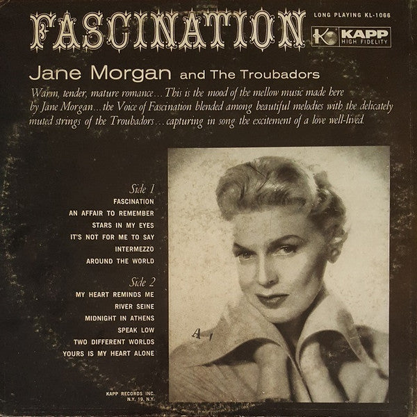 Jane Morgan And The Troubadors : Fascination (LP, Album, Mono, RE, All)
