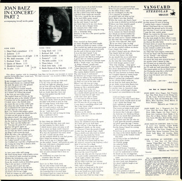 Joan Baez : In Concert Part 2 (LP, Album, Bla)