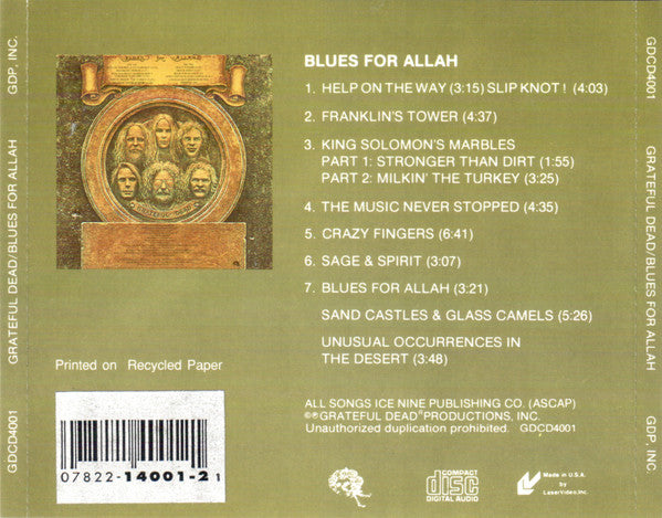 Grateful Dead* : Blues For Allah (CD, Album, RE, RM)