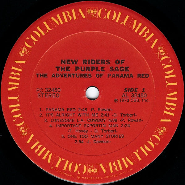New Riders Of The Purple Sage : The Adventures Of Panama Red (LP, Album, RE, Ter)