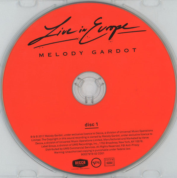 Melody Gardot : Live In Europe (2xCD, Album)