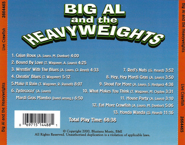 Big Al And The Heavyweights* : Live Crawfish (CD, Album)