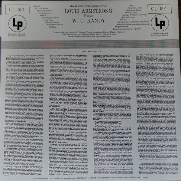 Louis Armstrong : Louis Armstrong Plays W.C. Handy (2xLP, Mono, RE, RM, 180)