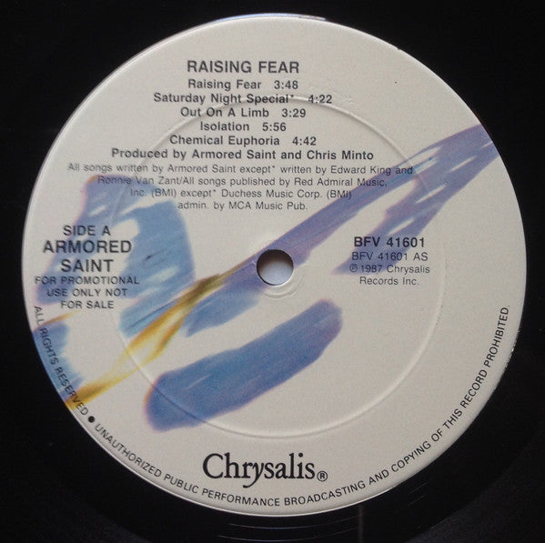 Armored Saint : Raising Fear (LP, Album, Promo)