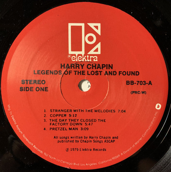 Harry Chapin : Legends Of The Lost And Found (2xLP, Album, PRC)