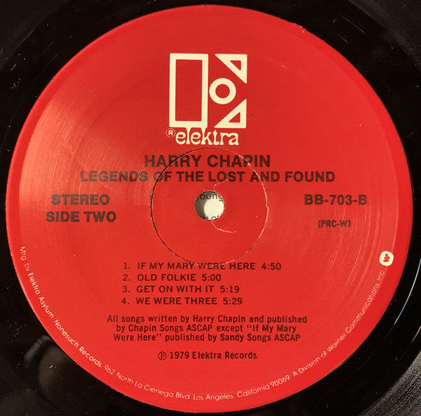 Harry Chapin : Legends Of The Lost And Found (2xLP, Album, PRC)