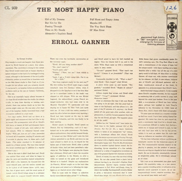 Erroll Garner : The Most Happy Piano (LP, Album, Bri)