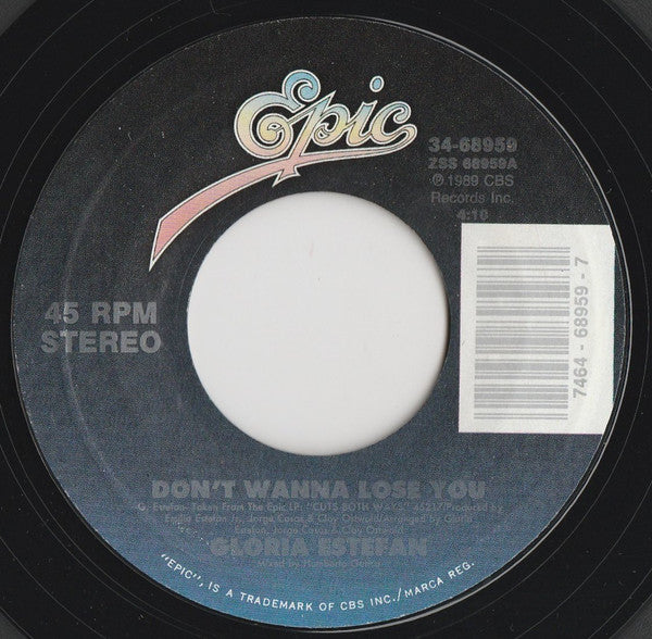 Gloria Estefan : Don't Wanna Lose You (7", Single, Styrene)