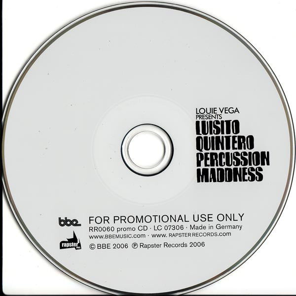 Louie Vega Presents Luisito Quintero : Percussion Maddness (CD, Album, Promo)