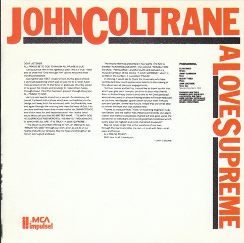 John Coltrane : A Love Supreme (CD, Album, Club, RE, RM)