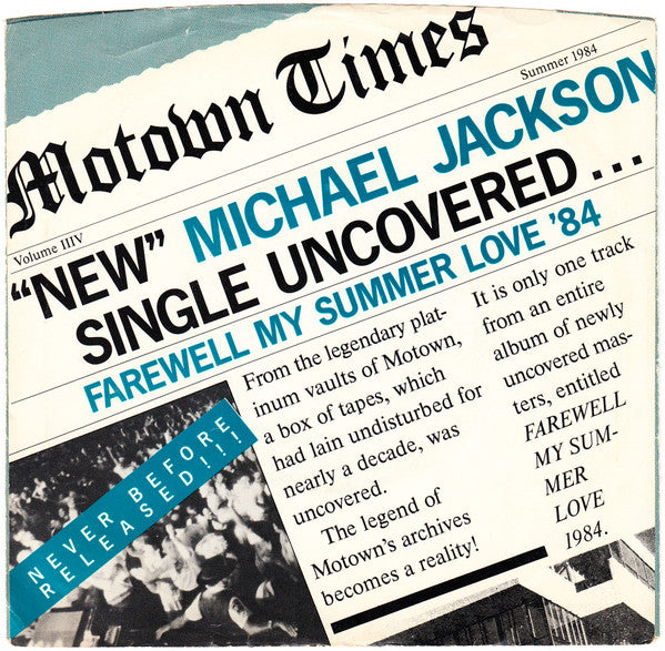 Michael Jackson : Farewell My Summer Love (7", Single)