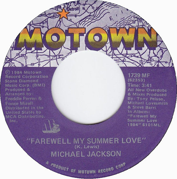 Michael Jackson : Farewell My Summer Love (7", Single)