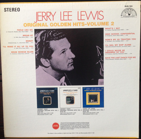 Jerry Lee Lewis : Original Golden Hits - Volume 2 (LP, Comp)
