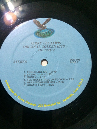 Jerry Lee Lewis : Original Golden Hits - Volume 2 (LP, Comp)