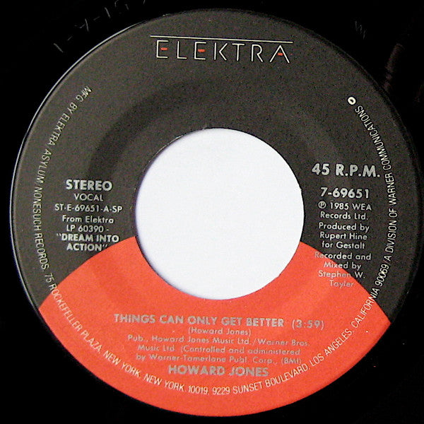 Howard Jones : Things Can Only Get Better (7", Single, Spe)